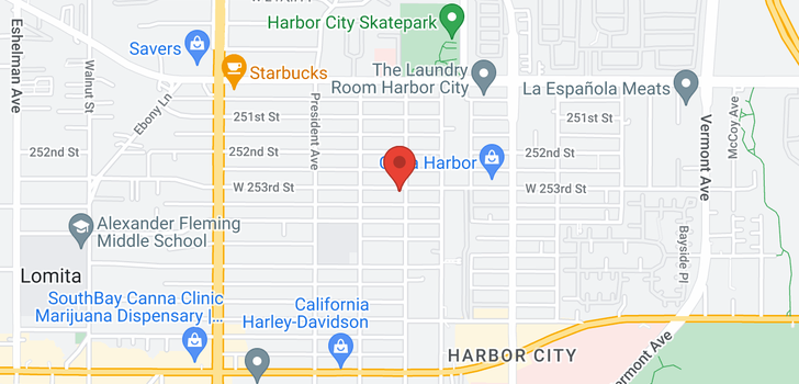 map of Harbor City, CA 90710
